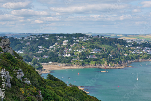 North Sands, near Salcombe seen from the South West Coast Path, Devon, UK