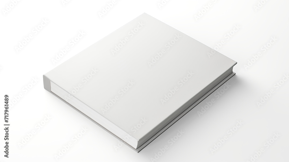 An isolated blank book cover against a stark white background An isolated blank book cover against a stark white background