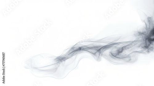 Dark cigarette smoke isolated against a blank white background
