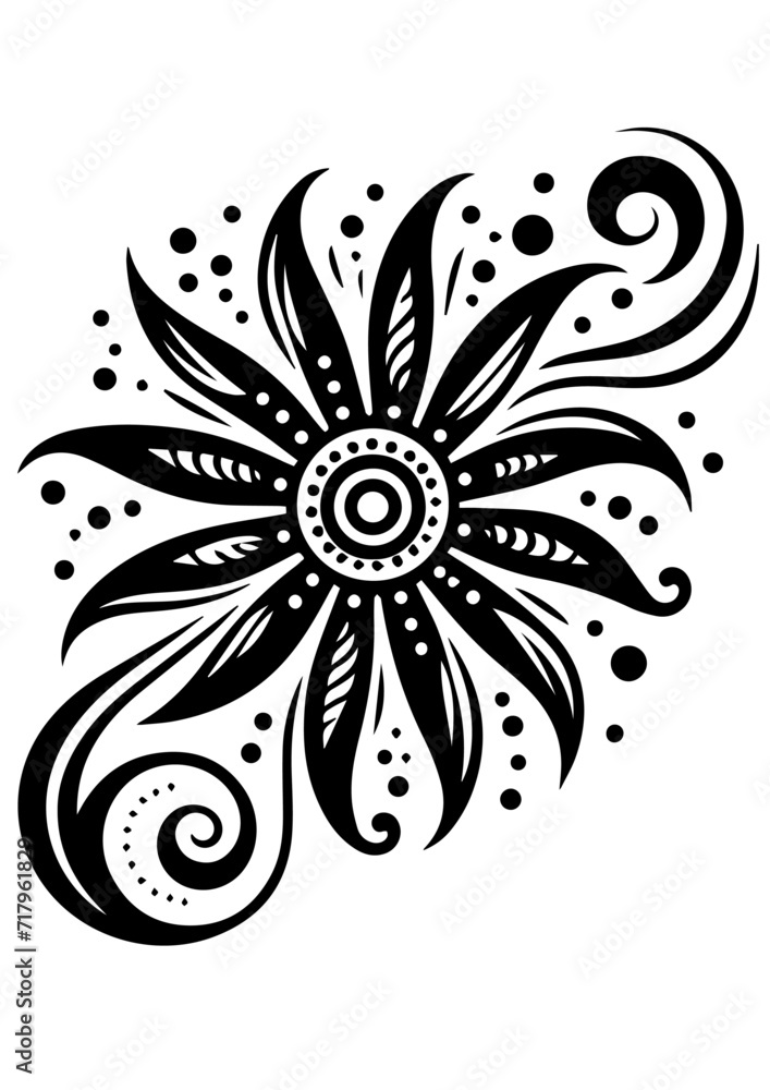 abstract floral design vector illustration. black and white flower vector illustration. abstract flower no fill abstract floral design vector illustration. black and white flower vector illustration. abstract flower no fill