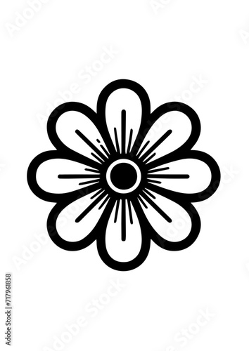 abstract floral design vector illustration. black and white flower vector illustration. abstract flower no fill