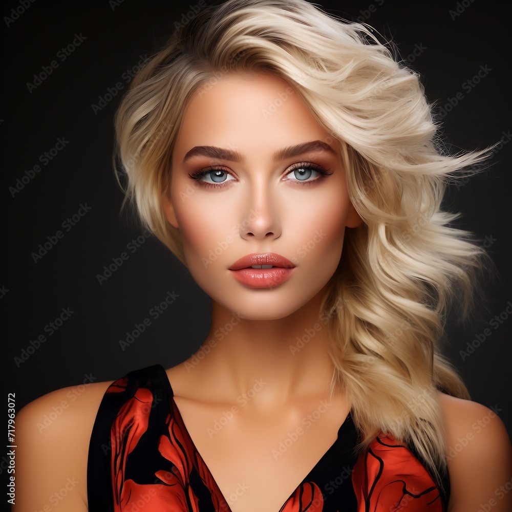 Portrait of a beautiful blonde woman isolated on black background Portrait of a beautiful blonde woman isolated on black background