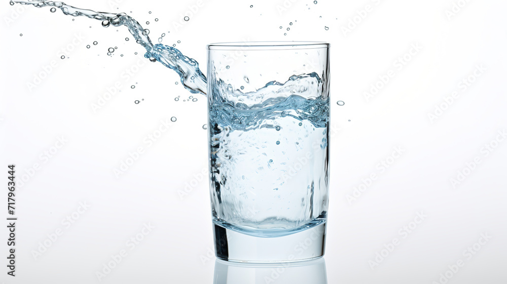 Isolated realistic mineral water against a stark white background Isolated realistic mineral water against a stark white background