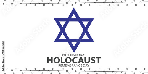 International Holocaust Remembrance Day vector. Star of David . January 27. Important day