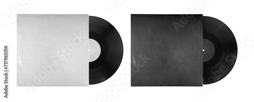 Vinyl Record Album EP Cover Texture Mockup. Realistic paper overlay with worn edges and damage - scratches, torn, grainy outline. Album cover old effect for cd, vinyl. 