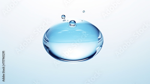 Separated drop of water on a background of pure white
