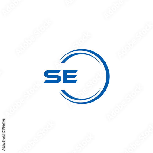 SE logo. S E design. White SE letter. SE, S E letter logo SET design. Initial letter SE linked circle uppercase monogram logo. S E letter logo SET vector design. SE letter logo design five style. 