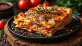 Lasagne food decorated for a product photo