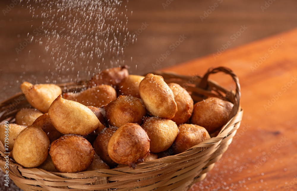 Rain cake, beautiful and delicious rain cakes with sugar, typical Brazilian recipe, selective focus. Rain cake, beautiful and delicious rain cakes with sugar, typical Brazilian recipe, selective focus.