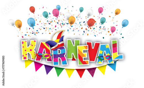 Helau Text Banner Konfettiexplosion