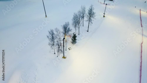 Aerial view of a ski resort in Sweden. photo