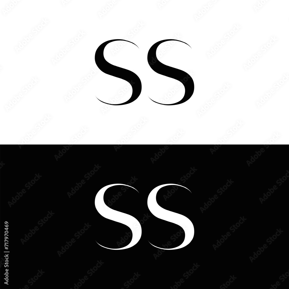 Fototapeta premium SS logo. S S design. White SS letter. SS, S S letter logo SET design. Initial letter SS linked circle uppercase monogram logo. S S letter logo SET vector design. SS letter logo design five style. 