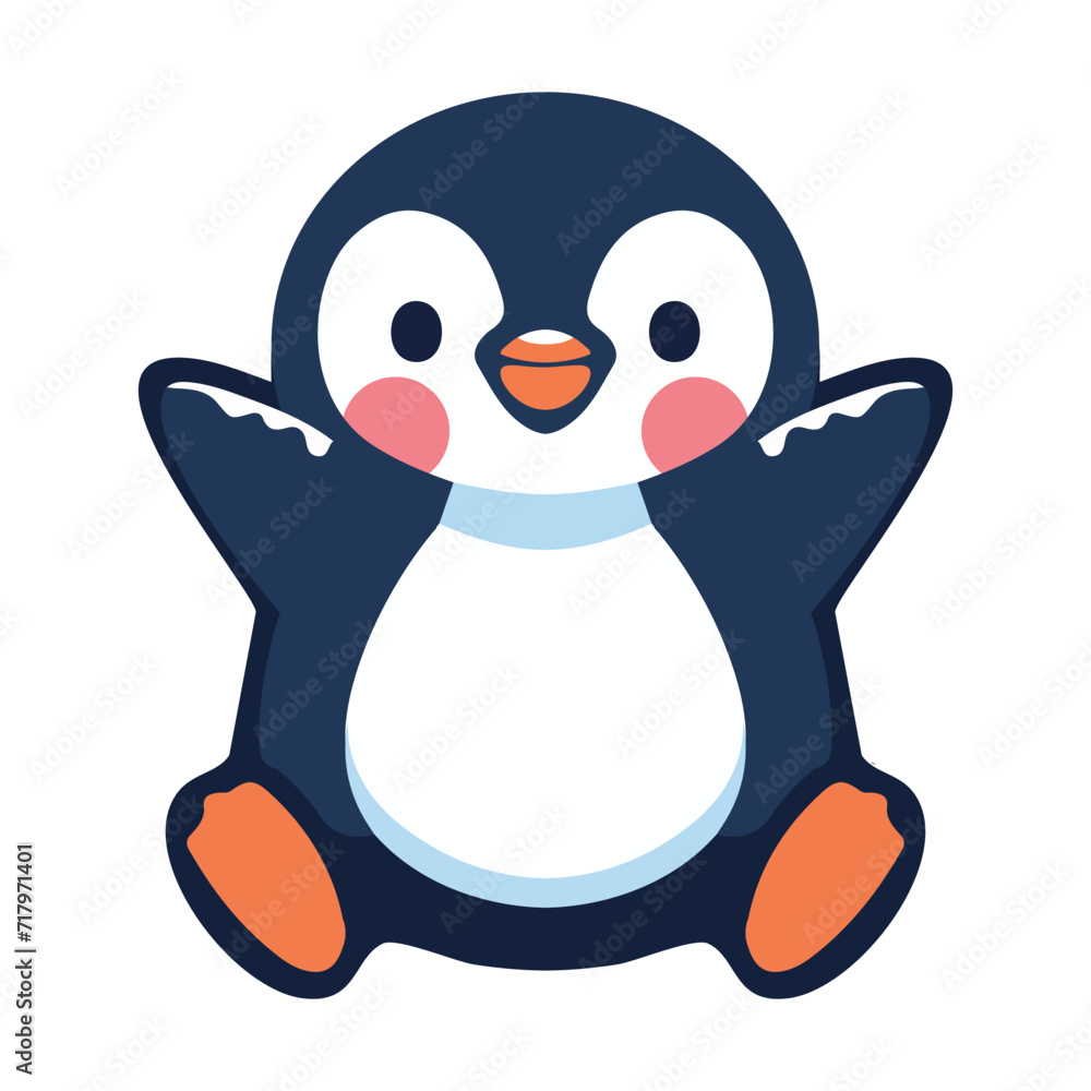 Cute smiling penguin cartoon vector Cute smiling penguin cartoon vector