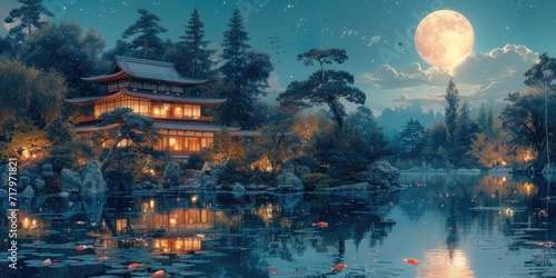Moonlit Zen Garden photo