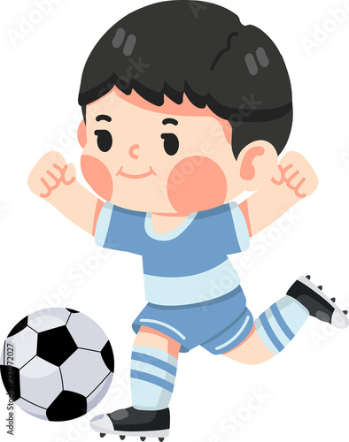 little kid boy play football © focus_bell
