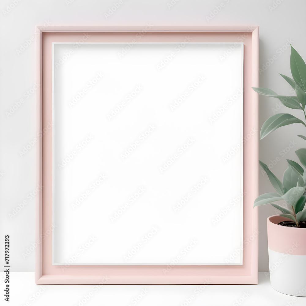 Obraz premium minimal mockup frame blank isolated