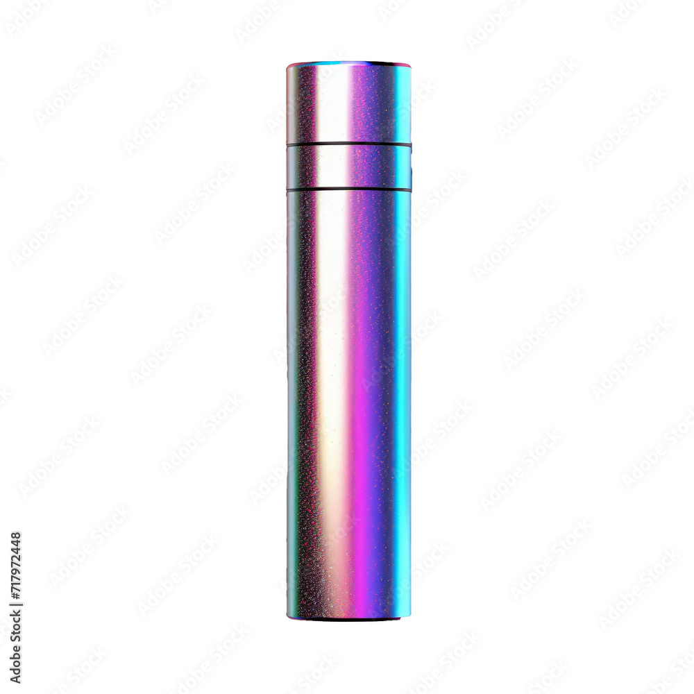 Cosmetic long bottle in rainbow color bottle isolated on white background Cosmetic long bottle in rainbow color bottle isolated on white background