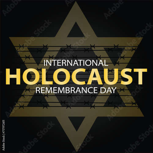 International Holocaust Remembrance Day vector. Star of David . January 27. Important day