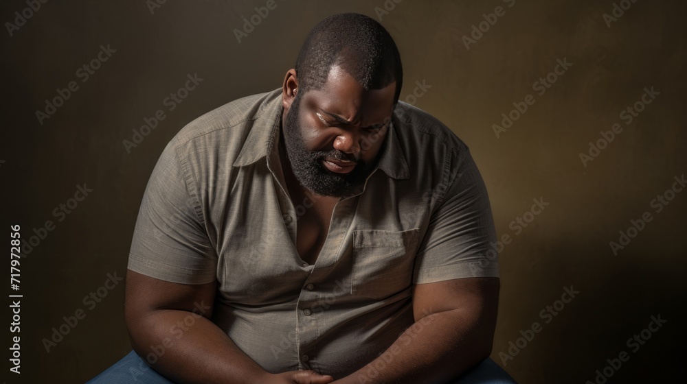 Depressed black skin man with head bowed. Depression, loneliness and mental health concept. Depressed black skin man with head bowed. Depression, loneliness and mental health concept.