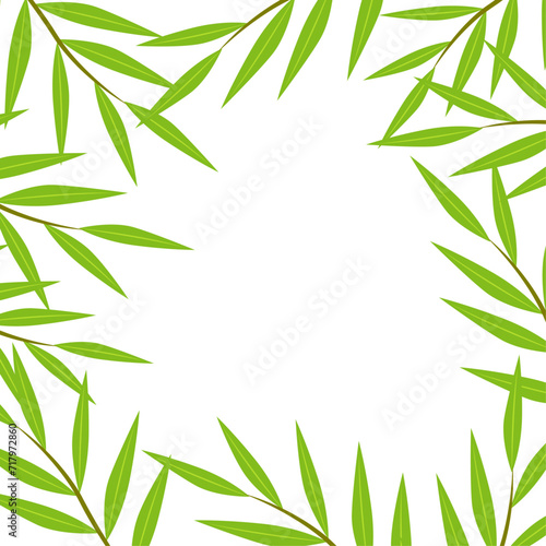 bamboo frame with bamboo leaf border background