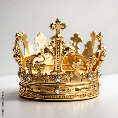 Gold crown isolated on white background