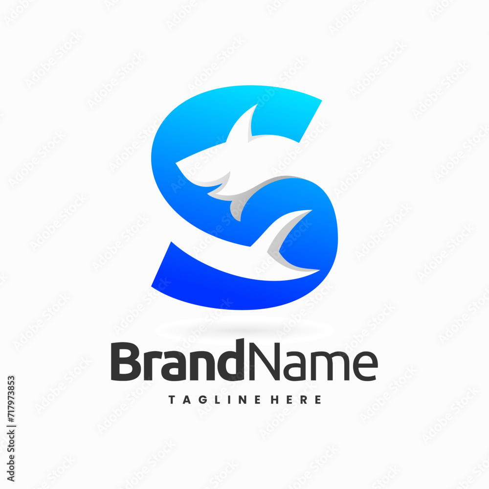 shark logo letter R combination logo design concept shark logo letter R combination logo design concept