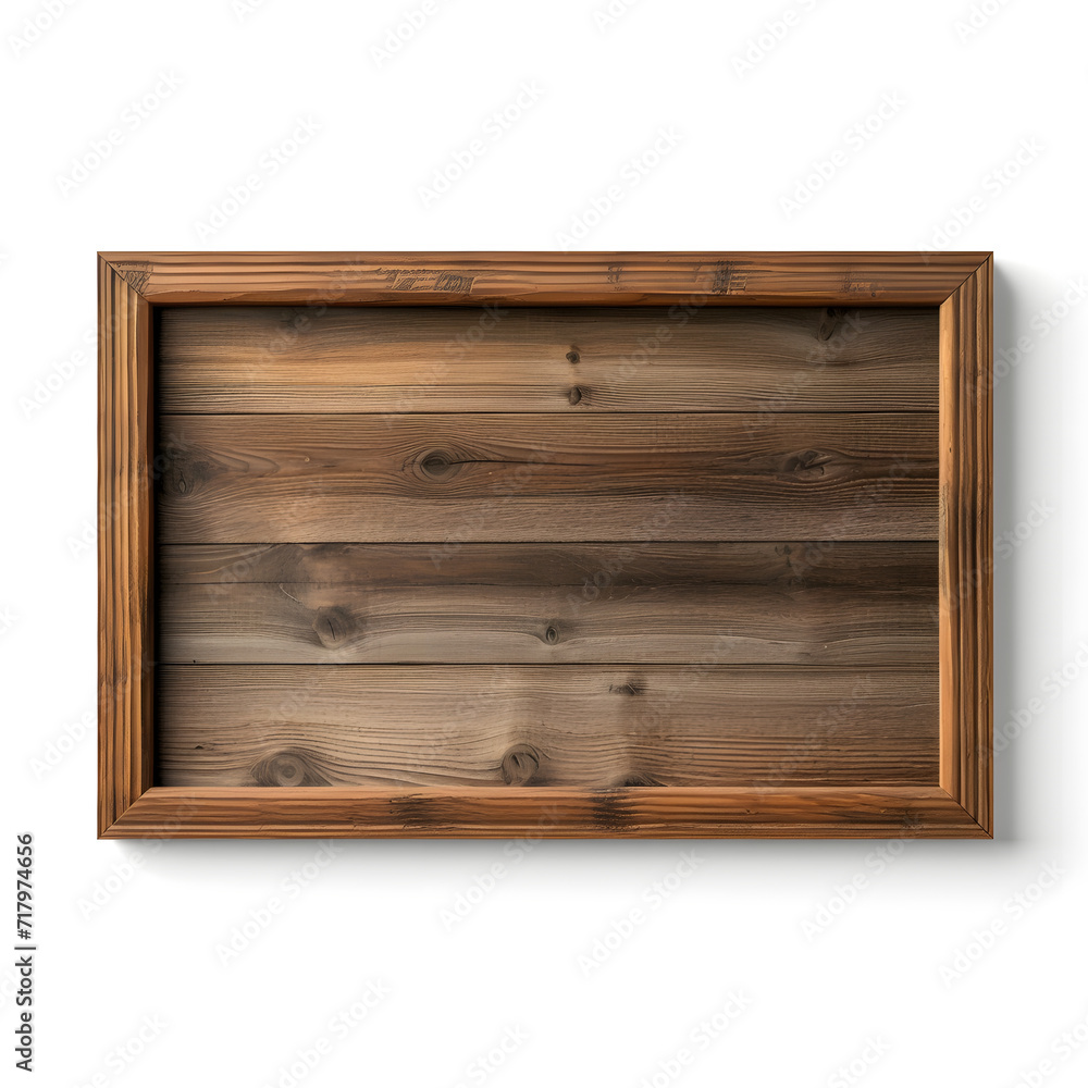 full wood frame with wood copy space surface isolated on white background full wood frame with wood copy space surface isolated on white background