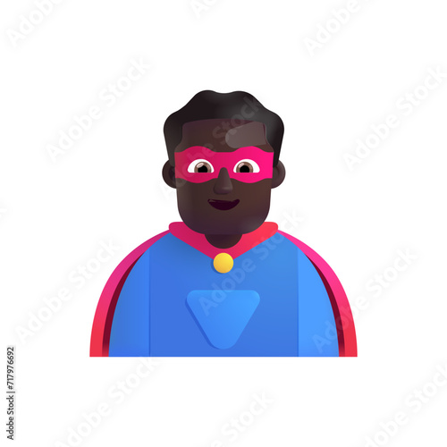Man Superhero: Dark Skin Tone 
