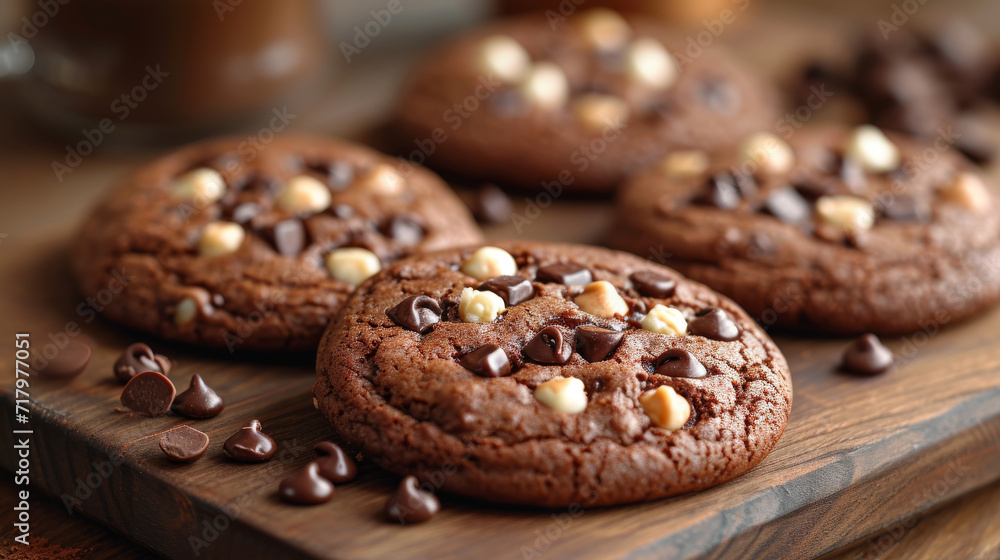 Fototapeta premium Soft baked choclate cookie well decorated product photo