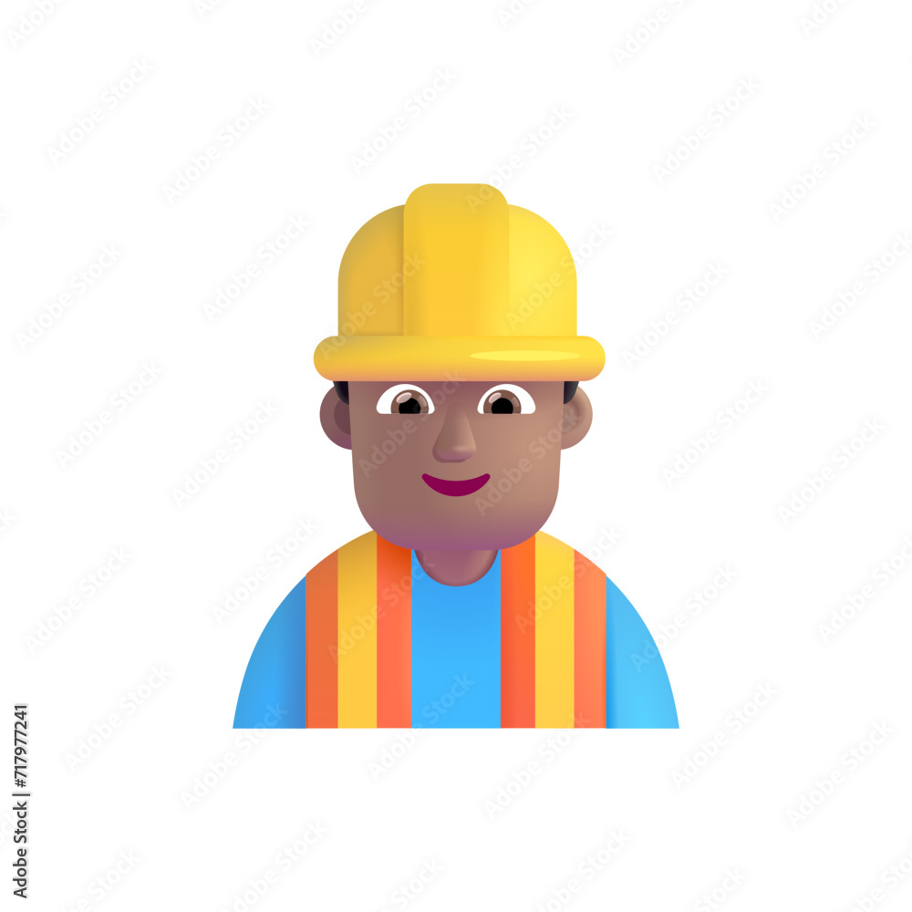 Man Construction Worker: Medium Skin Tone Man Construction Worker: Medium Skin Tone