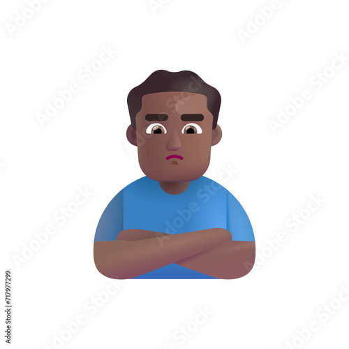 Man Pouting: Medium Dark Skin Tone