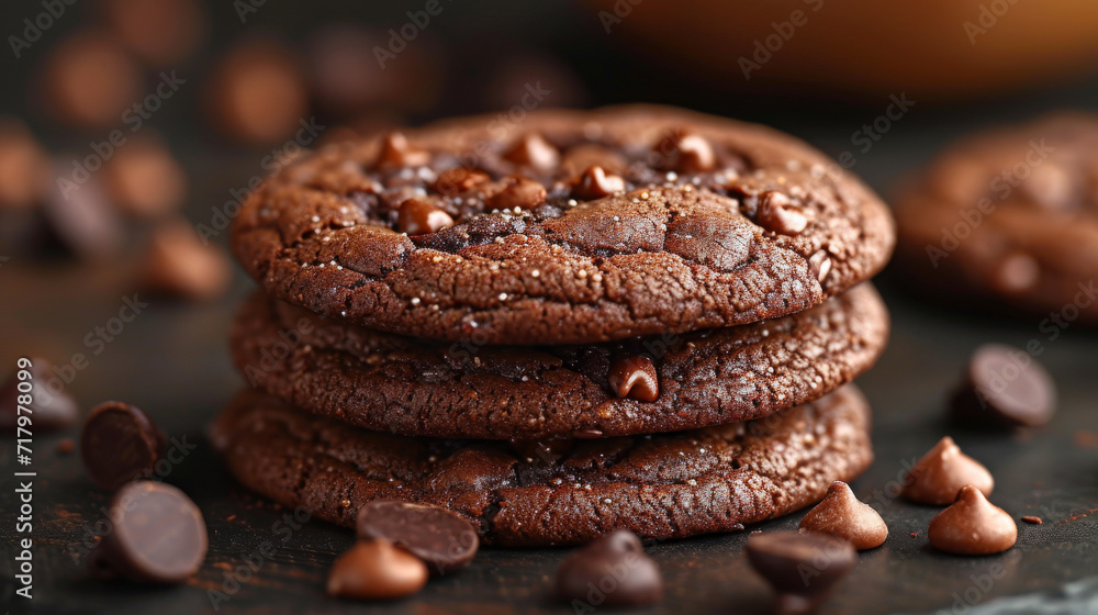 Soft baked choclate cookie well decorated product photo Soft baked choclate cookie well decorated product photo