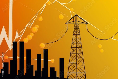Close-up graphic illustrating increasing electricity prices. Generative AI