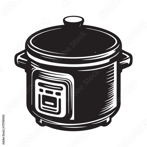 vector illustration of a rice cooker design