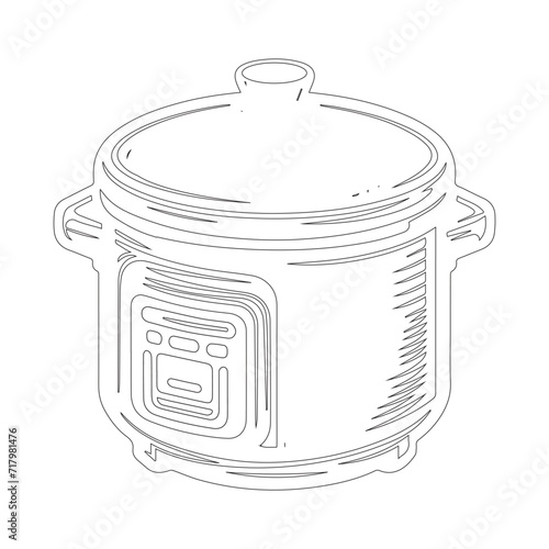 vector illustration of a rice cooker design