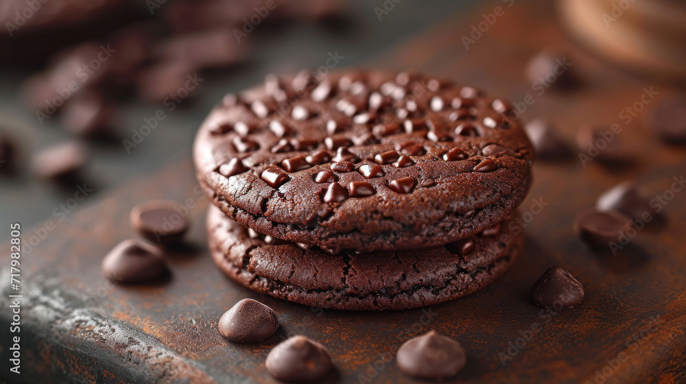 Soft baked choclate cookie well decorated product photo Soft baked choclate cookie well decorated product photo