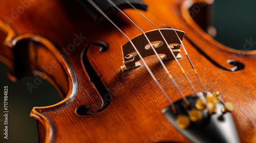 A close-up of the violin