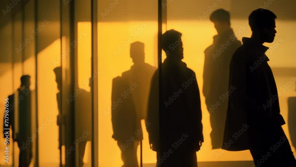 silhouette of people walking on yellow background
silhouette of people walking on yellow background