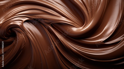 Swirls of chocolate cream as a background. Hot chocolate.