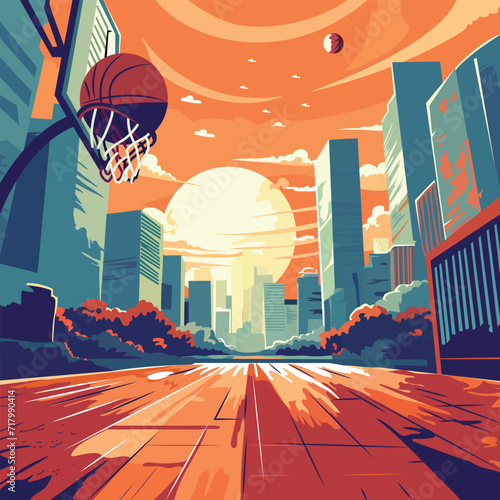 Basketball Court vector stock illustration