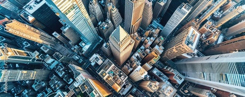 Aerial view of skyscrapers ...