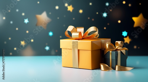 Gift background. Copy space with Christmas gifts, holiday or birthday © jiejie