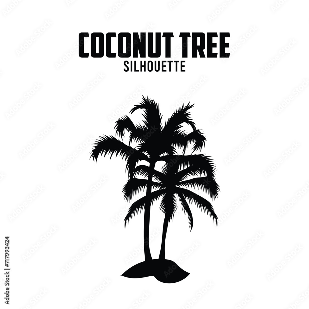 Obraz premium oconut tree Silhouette vector stock illustration, Palm Tree silhoutte