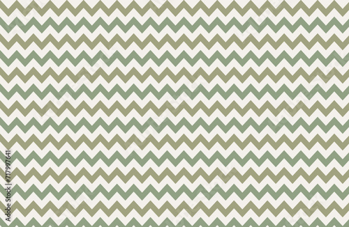 Green waves zig zag seamless background texture. Popular zigzag pastel chevron pattern on white background