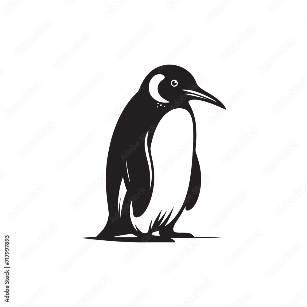 Obraz premium Tundra Tales: A Collection of Penguin Silhouettes Weaving Imaginative Narratives in the Antarctic Landscape - Penguin Illustration - Penguin Vector 