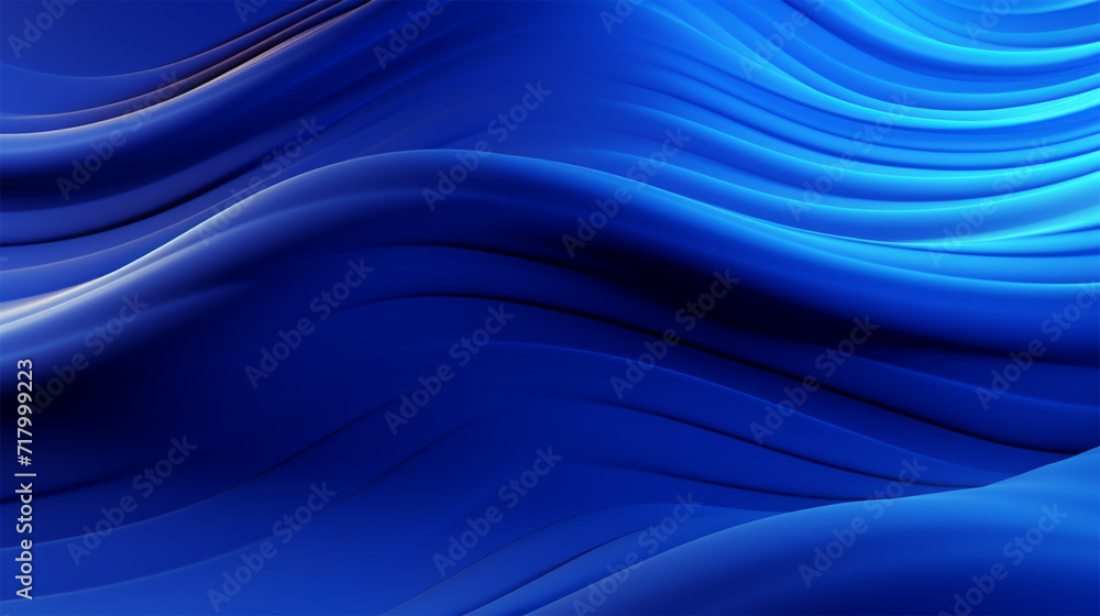 Obraz premium Abstract blue color waves wallpaper - ai generative