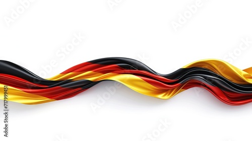 germany flag colors twisted ribbon border on white background - AI Generated Abstract Art