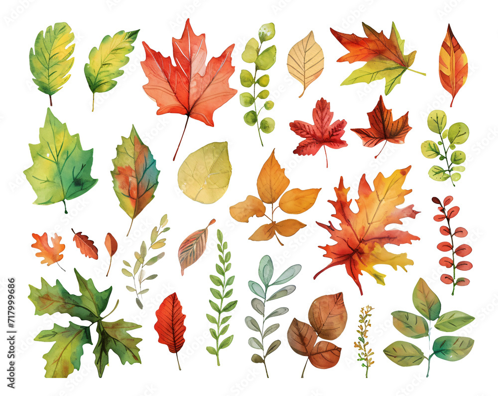 Autumn plant-themed sticker cutout