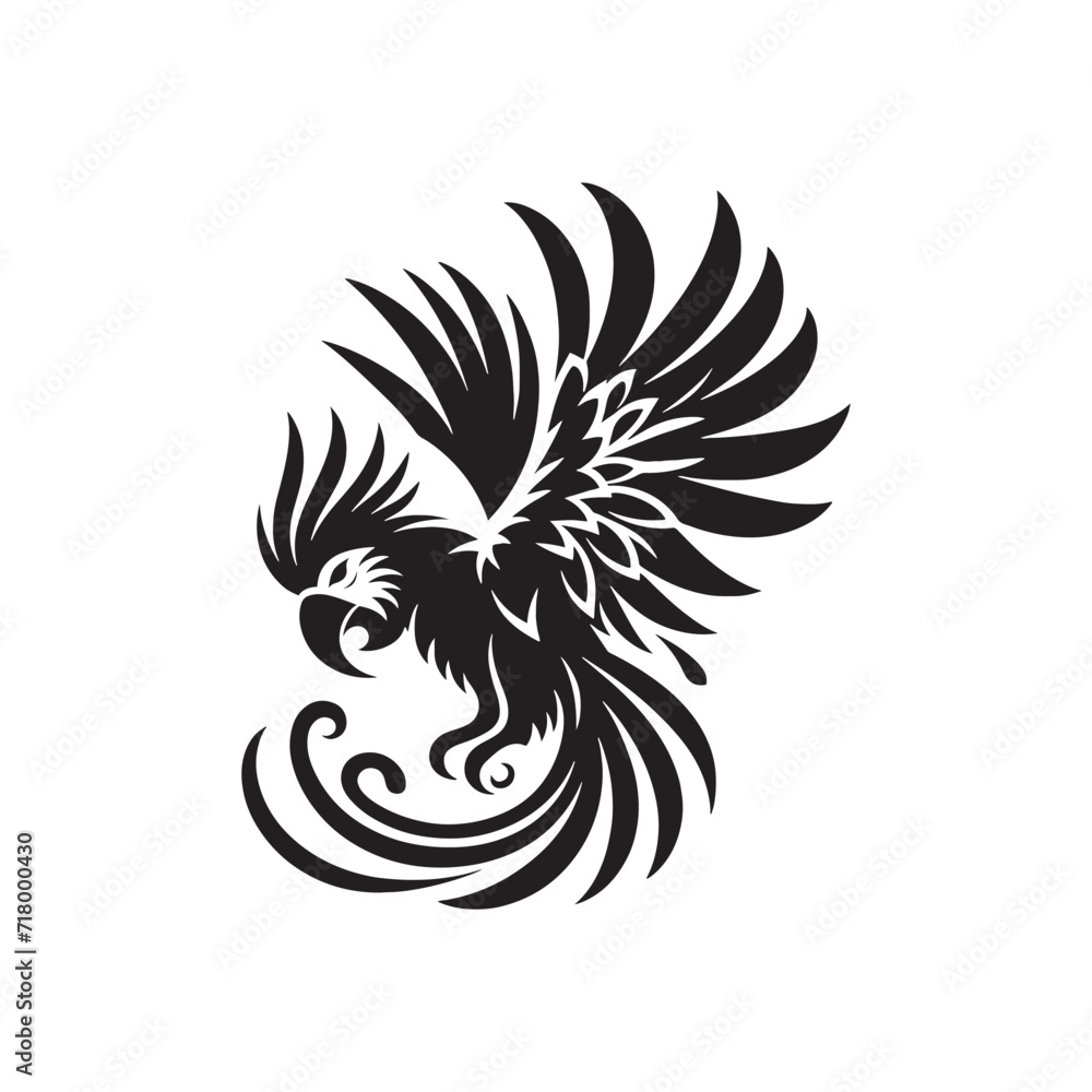 Obraz premium Rainbow Reverie: A Dreamlike Reverie of Parrot Silhouettes Painted with the Hues of a Tropical Rainbow - Parrot Illustration - Parrot Vector 