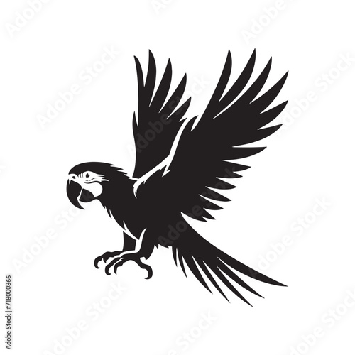 Whispers of the Tropics: Parrot Silhouettes Echoing the Lush Secrets of Tropical Paradise - Parrot Illustration - Parrot Vector
